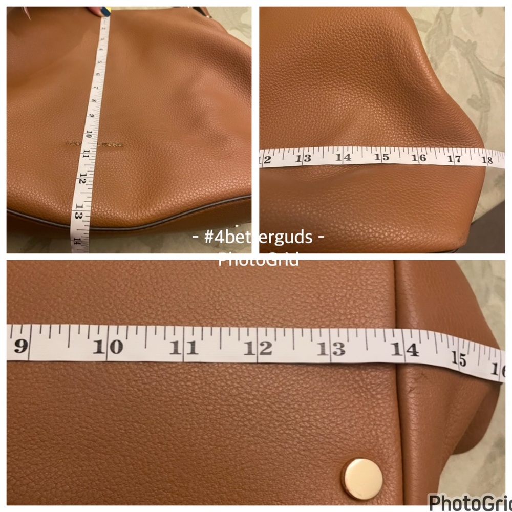 Michael Kors Large Pebbled Leather Satchel Luggage Brown Shoulder Hobo Handbag - Picture 12 of 16